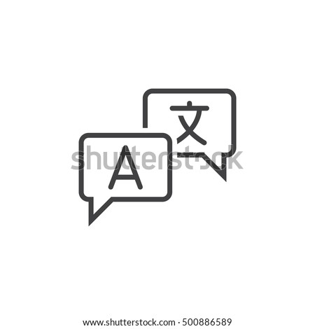 Language translation line icon, outline vector sign, linear pictogram isolated on white. logo illustration