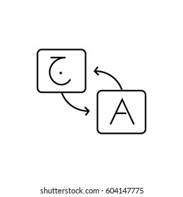 Language translation line icon - vector illustration.