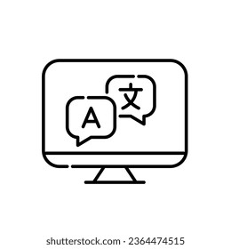 Language translation service on a desktop computer. Pixel perfect, editable stroke