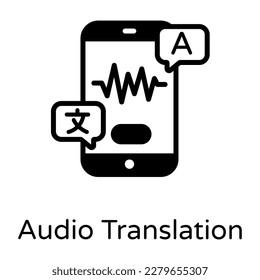Language translation, solid style icon with download facility 