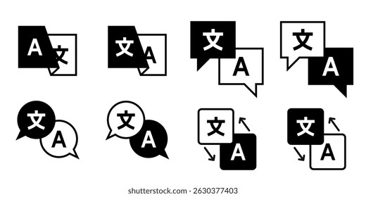 Language translation symbol icon vector