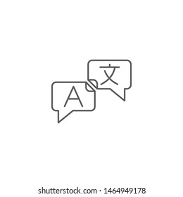 Language translation vector icon symbol isolated on white background
