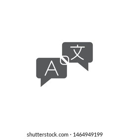 Language translation vector icon symbol isolated on white background