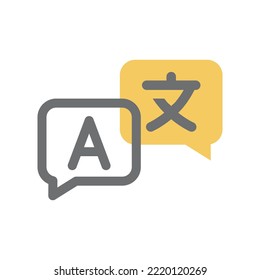 Language translation vector simple icon. Languages colorful symbol.