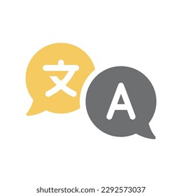 Language translation vector simple icon. Languages colorful symbol.