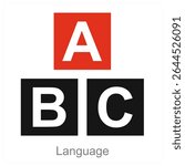 Language vector icon concept design