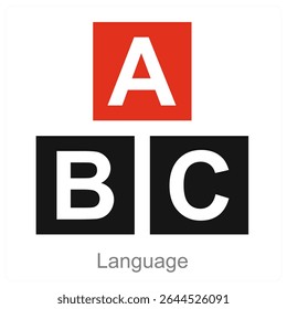 Language vector icon concept design