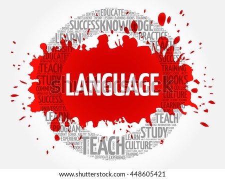 LANGUAGE word cloud collage, education concept background