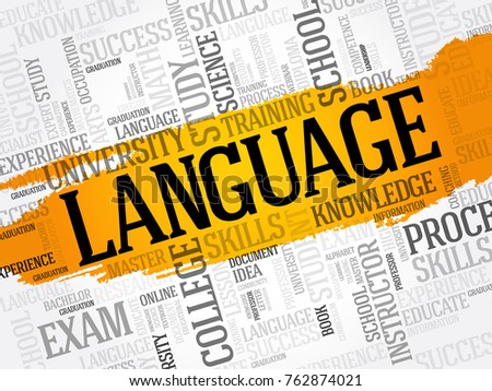 LANGUAGE word cloud collage, education concept background