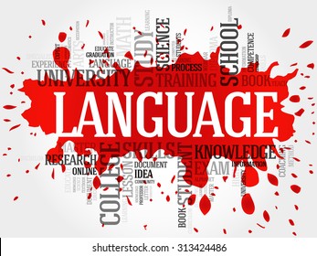 LANGUAGE word cloud, education business concept