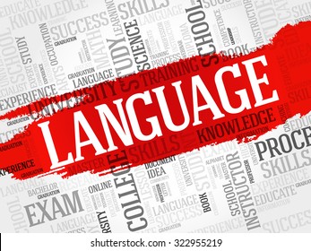 LANGUAGE word cloud, education business concept
