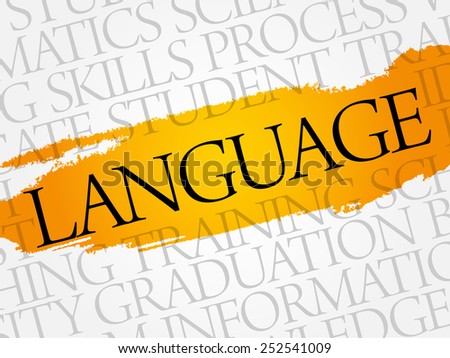 LANGUAGE word cloud, education business concept