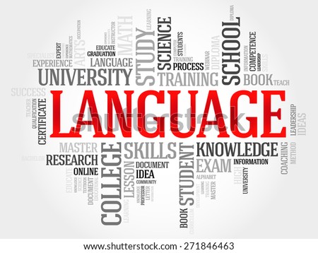 LANGUAGE word cloud, education business concept