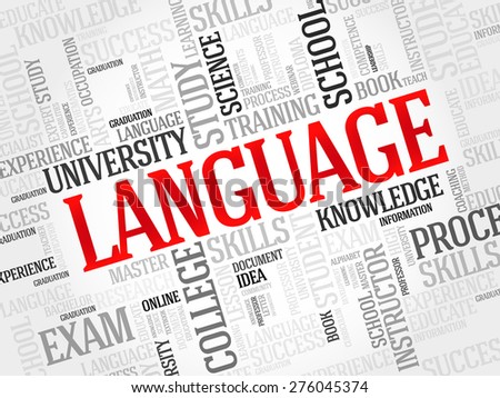 LANGUAGE word cloud, education business concept