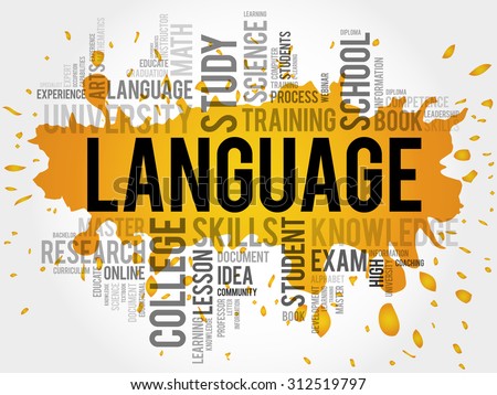 LANGUAGE word cloud, education business concept