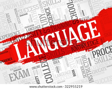 LANGUAGE word cloud, education business concept