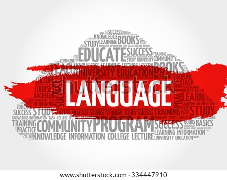 LANGUAGE word cloud, education business concept