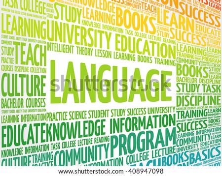 LANGUAGE word cloud, education business concept