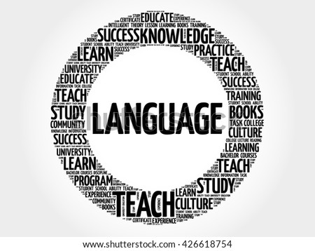 LANGUAGE word cloud, education business concept