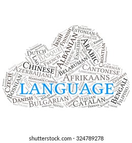 language  in the World related word cloud background