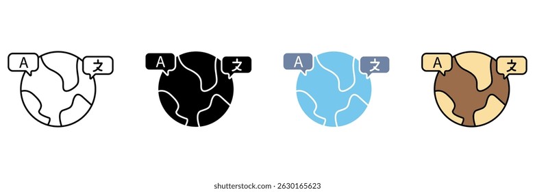 languages concept line icon. Simple element illustration.