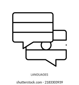 icono de idiomas. Signo de estilo lineal aislado en fondo blanco. Ilustración del vector