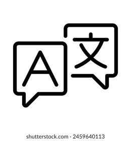 Languages icon. Outline style. Isolate on white background.
