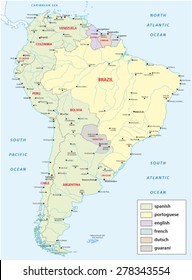 languages map of south america