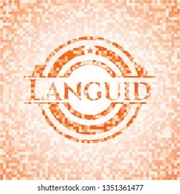 Languid abstract orange mosaic emblem