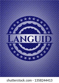Languid emblem with jean texture