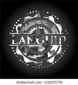 Languid on grey camouflaged pattern