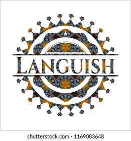 Languish arabesque emblem background. arabic decoration.