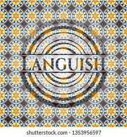 Languish arabic badge background. Arabesque decoration.