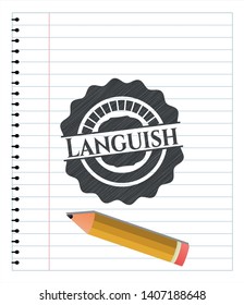 Languish draw with pencil effect. Vector Illustration. Detailed.