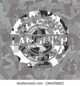 Languish on grey camo pattern