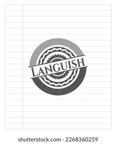 Languish pencil emblem. Vector Illustration. Detailed. 
