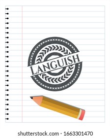 Languish pencil strokes emblem. Vector Illustration. Detailed.