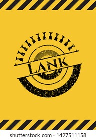 Lank inside warning sign, black grunge emblem. Vector Illustration. Detailed.