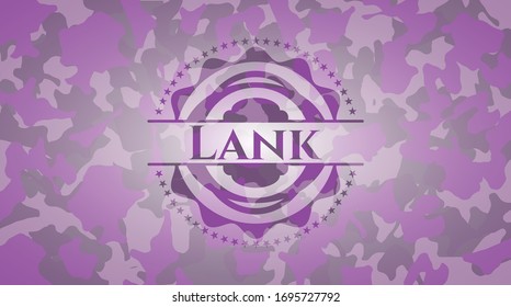 Lank pink on camo texture. Vector Illustration. Detailed.
