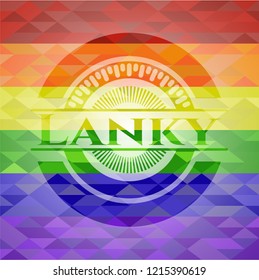 Lanky lgbt colors emblem 