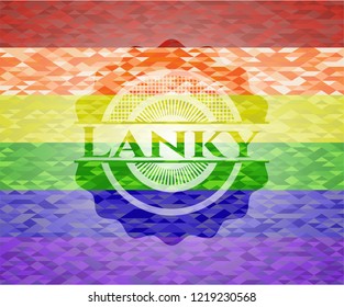 Lanky lgbt colors emblem 