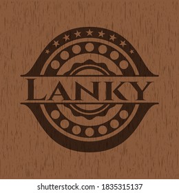 Lanky wood emblem. Vector Illustration. 