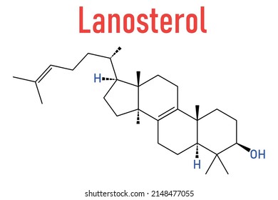 Lanosterol molecule. Investigated for treatment of cataract. Skeletal formula.