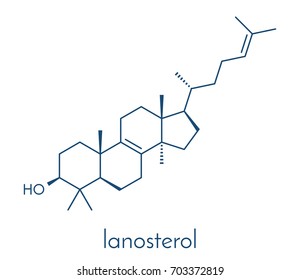 Lanosterol molecule. Investigated for treatment of cataract. Skeletal formula.