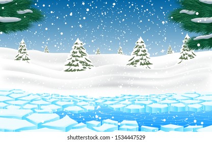lanscape of glacier in the winter