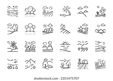 lanscape icon doodle sketch line