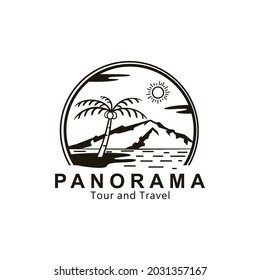 lanscape logo design vector suitable for tour company etc