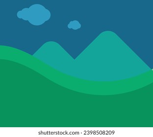 Lanscape Mountain Evening Simple Cute