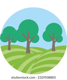 Concepto de logotipo de naturaleza horizontal - Plantilla de iluminación vectorial