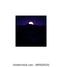 Lanscape silhouette vector illustration. A simple flat design